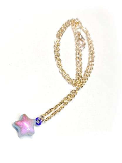 Starlight Necklace – Polymer Clay Star in Gold or Silver Mayari Collection