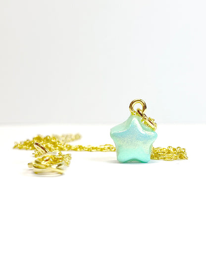 Starlight Necklace – Polymer Clay Star in Gold or Silver Mayari Collection