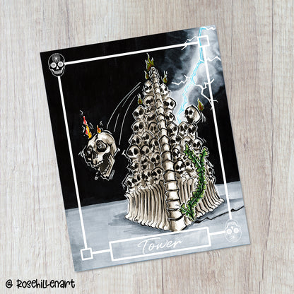 The Tower –Major Arcana Indie Tarot Art Print (8x10 or 5x7)