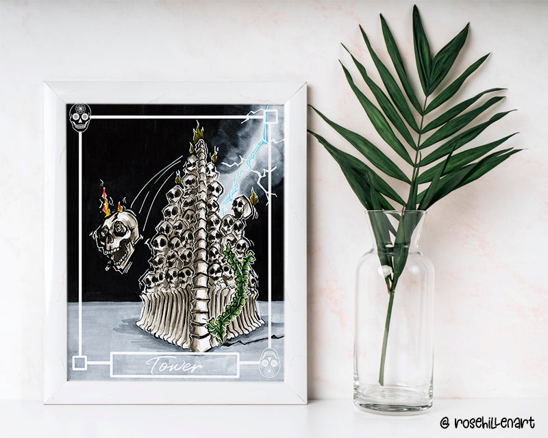 The Tower –Major Arcana Indie Tarot Art Print (8x10 or 5x7)