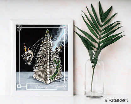 The Tower –Major Arcana Indie Tarot Art Print (8x10 or 5x7)