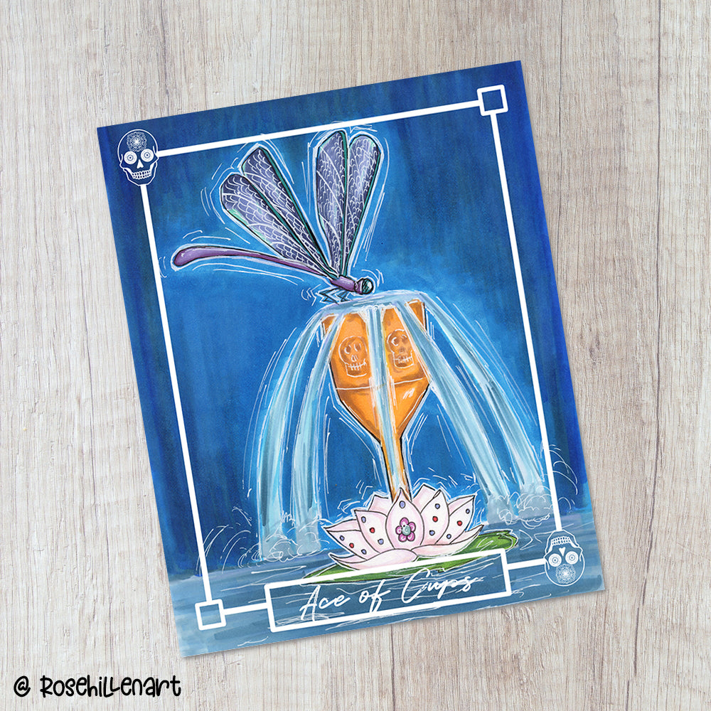 Ace of Cups –Minor Arcana Indie Tarot Art Print (8x10 or 5x7)