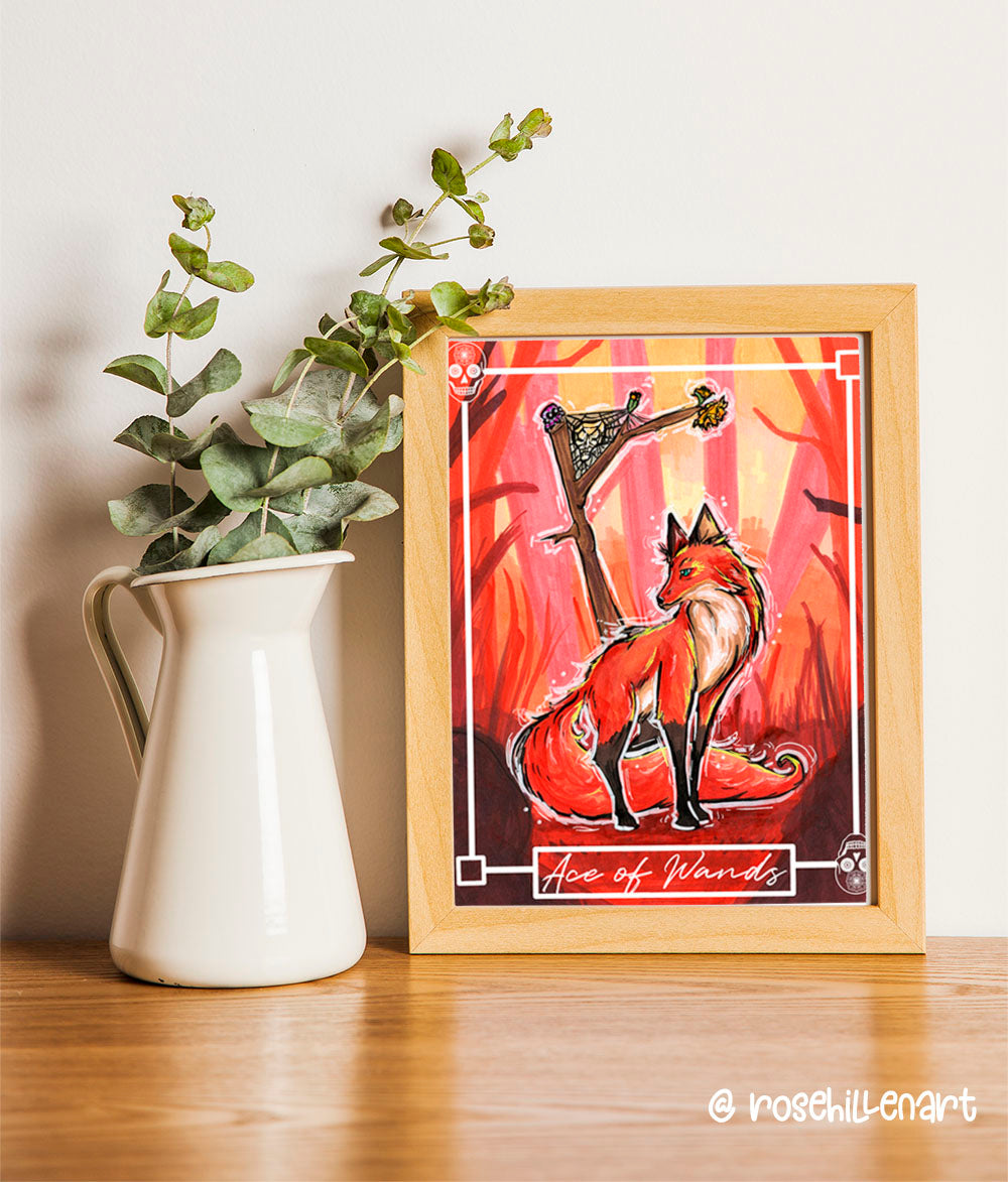 Ace of Wands – Minor Arcana Indie Tarot Art Print (8x10 or 5x7)
