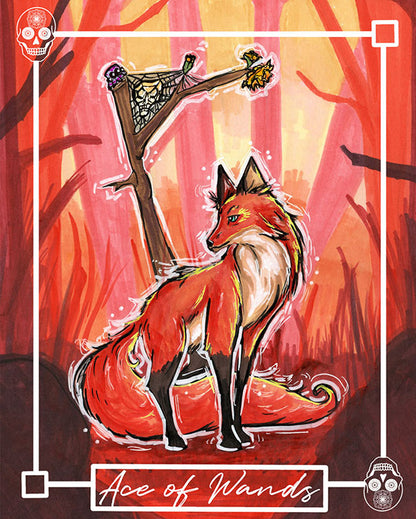 Ace of Wands – Minor Arcana Indie Tarot Art Print (8x10 or 5x7)