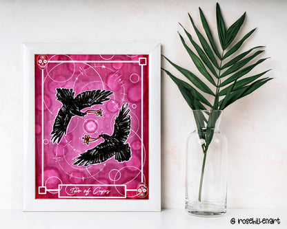 Two of Cups / Chalices – Minor Arcana Indie Tarot Art Print (8x10 or 5x7)